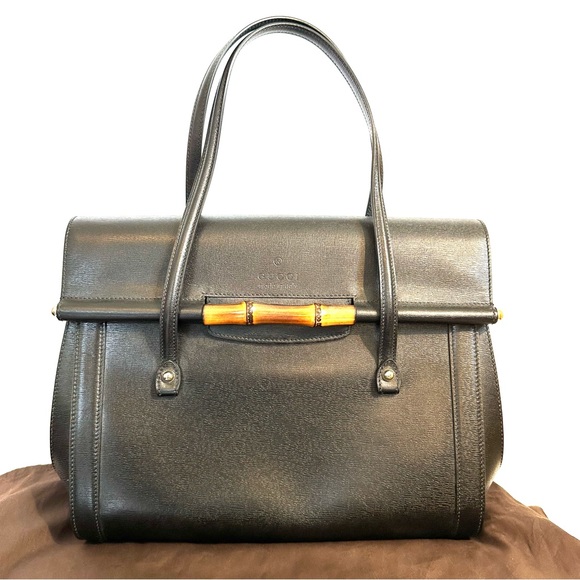 GUCCI black leather Bullet bag large top handle. PERFECT CONDITION. Barely used. - Picture 2 of 13